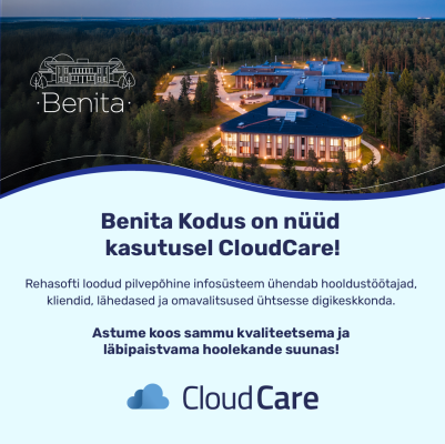 Benita Kodus on nüüd kasutusel CloudCare!